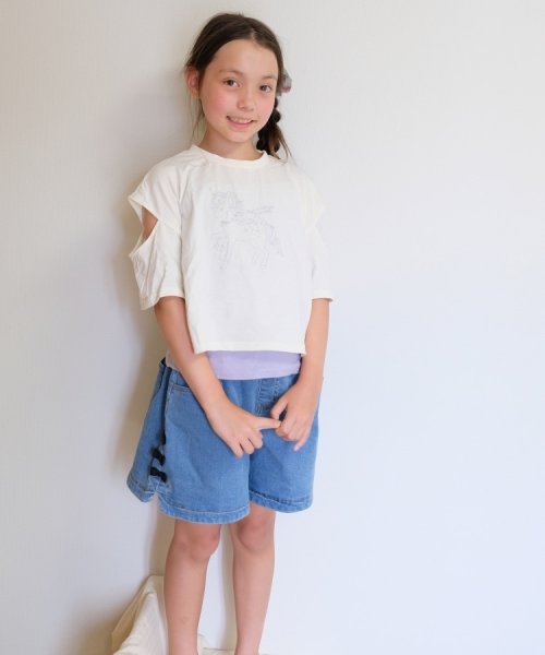 SHOO・LA・RUE(Kids) (シューラルーキッズ)/【110－140cm】サイドリボンデニムショートパンツ/img07