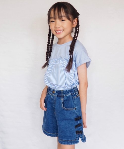 SHOO・LA・RUE(Kids) (シューラルーキッズ)/【110－140cm】サイドリボンデニムショートパンツ/img09