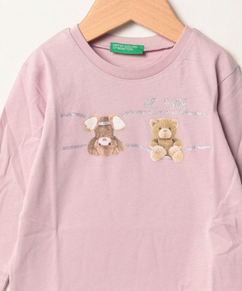 BENETTON (UNITED COLORS OF BENETTON GIRLS)(ユナイテッド　カラーズ　オブ　ベネトン　ガールズ)/キッズベアプリントドロップショルダー長袖Tシャツ・カットソーG/img07