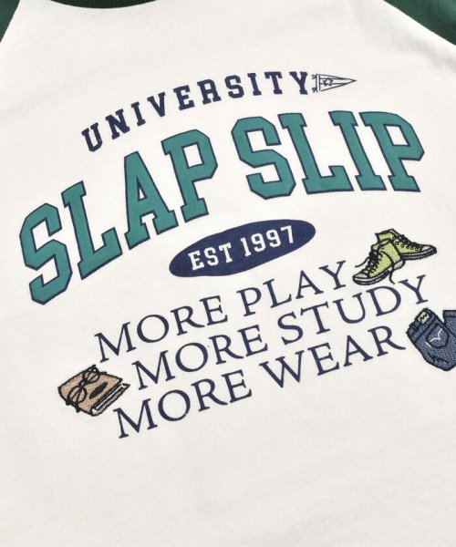 SLAP SLIP(スラップスリップ)/フロッキープリントカレッジロゴラグラン長袖Tシャツ(80~130cm)/img12
