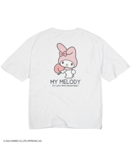 Sanrio characters(サンリオキャラクターズ)/マイメロディ マイメロ サンリオ ビック Tシャツ 半袖 バック プリント フルーツ sanrio M L LL/img02