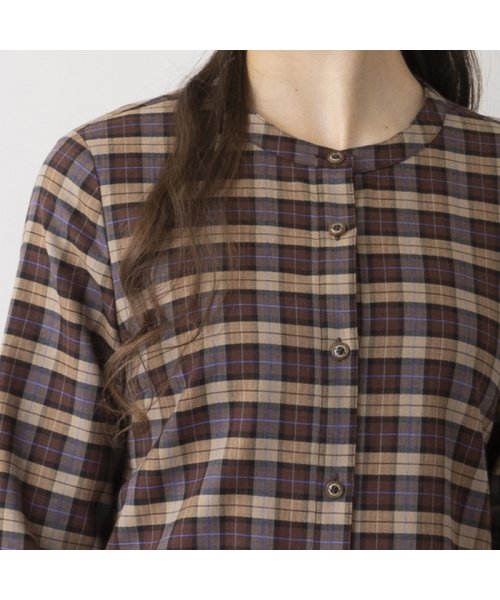 【S・Mサイズ】オーストリア製素材チェック　シャツワンピ 商品説明カジュアルになりすぎない、陰影感のあるチェックが魅力【S・Mサイズ】【小さいサイズあり】【オーストリア製素材】チェックでも大人っぽく着られるよう、陰影感と落ち着き L1951509722(14960円)