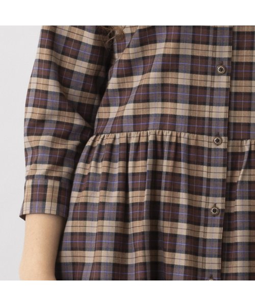 【S・Mサイズ】オーストリア製素材チェック　シャツワンピ 商品説明カジュアルになりすぎない、陰影感のあるチェックが魅力【S・Mサイズ】【小さいサイズあり】【オーストリア製素材】チェックでも大人っぽく着られるよう、陰影感と落ち着き L1951509722(14960円)