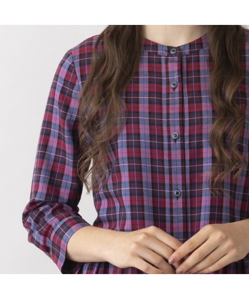 【S・Mサイズ】オーストリア製素材チェック　シャツワンピ 商品説明カジュアルになりすぎない、陰影感のあるチェックが魅力【S・Mサイズ】【小さいサイズあり】【オーストリア製素材】チェックでも大人っぽく着られるよう、陰影感と落ち着き L1951509722(14960円)