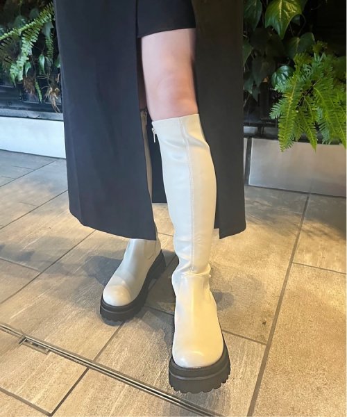 厚底トラックソールロングブーツ レイン対応 0～23