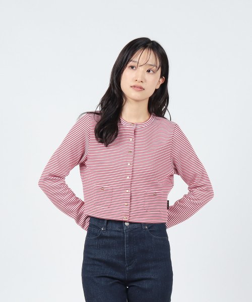 To b. by agnes b. OUTLET(トゥー　ビー　バイ　アニエスベー　アウトレット)/【Outlet】WU87 CARDIGAN ボーダーショートカーディガン/img01