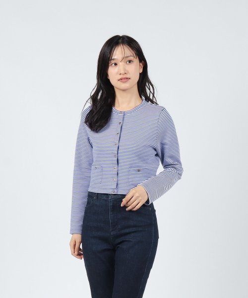 To b. by agnes b. OUTLET(トゥー　ビー　バイ　アニエスベー　アウトレット)/【Outlet】WU87 CARDIGAN ボーダーショートカーディガン/img01
