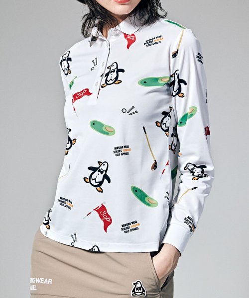 Munsingwear(マンシングウェア)/【ENVOY｜3Colors Penguin logo】コラボ70'sベットシーツ柄長袖シャツ【アウトレット】/img02