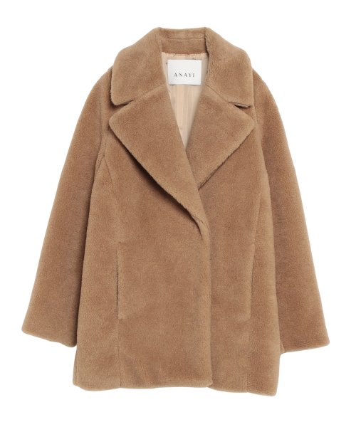 キャメルボアコクーンコート なし