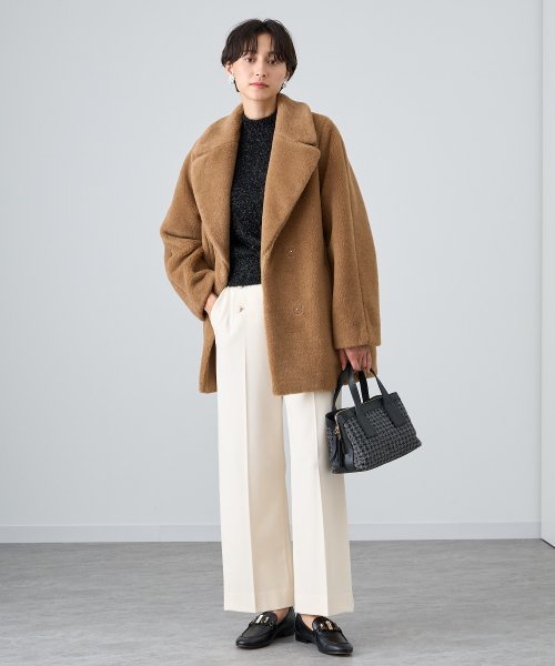 キャメルボアコクーンコート なし