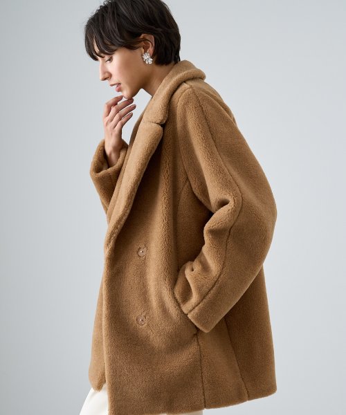 キャメルボアコクーンコート なし