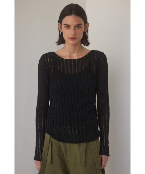 BLACK BY MOUSSY(ブラックバイマウジー)/drop needle knit tops/img03