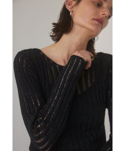 BLACK BY MOUSSY(ブラックバイマウジー)/drop needle knit tops/img06