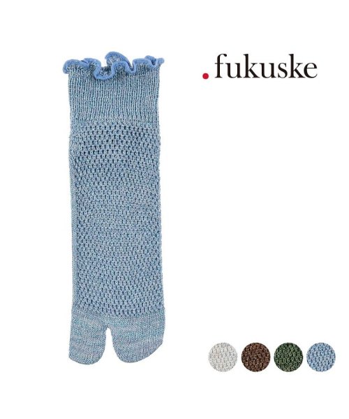 dotfukuske(．ｆｕｋｕｓｋｅ)/福助 公式 靴下 ショートクルー丈  .fukuske by FUKUMATSU 水がきれいになった 足袋型 メッシュ ワイドヒール 履き口 メローフリル ワイ/img01