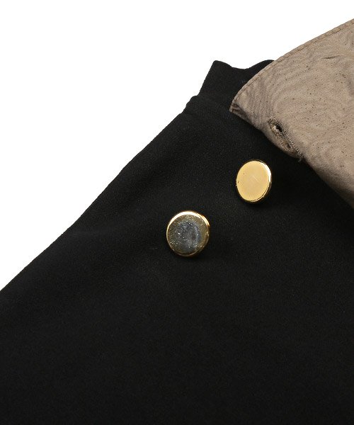 LUXSTYLE(ラグスタイル)/ボタン付き異素材バイカラー5分袖Tシャツ/Tシャツ メンズ 5分袖 ビッグシルエット バイカラー 異素材 切替 配色/img17