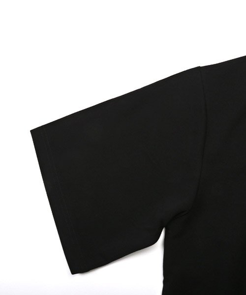 LUXSTYLE(ラグスタイル)/ボタン付き異素材バイカラー5分袖Tシャツ/Tシャツ メンズ 5分袖 ビッグシルエット バイカラー 異素材 切替 配色/img18