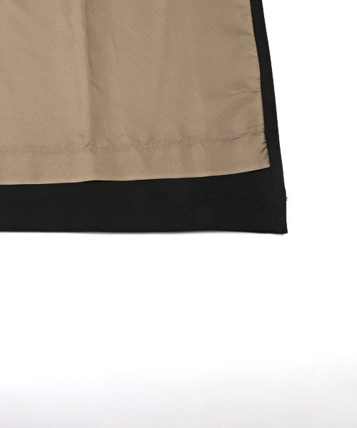 LUXSTYLE(ラグスタイル)/ボタン付き異素材バイカラー5分袖Tシャツ/Tシャツ メンズ 5分袖 ビッグシルエット バイカラー 異素材 切替 配色/img20