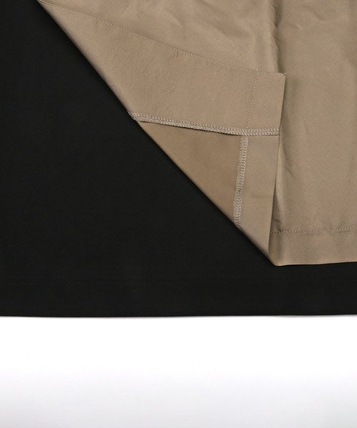 LUXSTYLE(ラグスタイル)/ボタン付き異素材バイカラー5分袖Tシャツ/Tシャツ メンズ 5分袖 ビッグシルエット バイカラー 異素材 切替 配色/img21