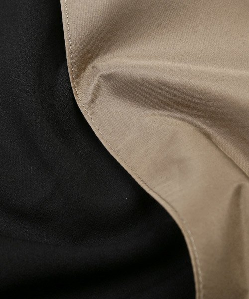 LUXSTYLE(ラグスタイル)/ボタン付き異素材バイカラー5分袖Tシャツ/Tシャツ メンズ 5分袖 ビッグシルエット バイカラー 異素材 切替 配色/img22