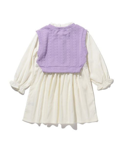 SHOO・LA・RUE(Kids) (シューラルーキッズ)/【110－140cm】ケーブルジャカードベストドッキングワンピ/img02