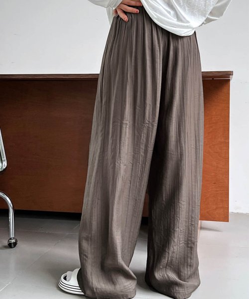 ARGO TOKYO(アルゴトウキョウ)/Wrinkle Processing Easy Wide Pants 22100　皺加工イージーワイドパンツ　ワイドパンツ　イージーパンツ　ロングパンツ　ウエス/img05