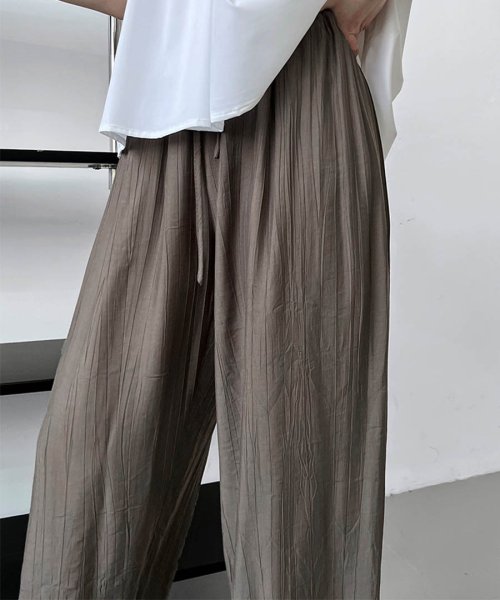 ARGO TOKYO(アルゴトウキョウ)/Wrinkle Processing Easy Wide Pants 22100　皺加工イージーワイドパンツ　ワイドパンツ　イージーパンツ　ロングパンツ　ウエス/img08