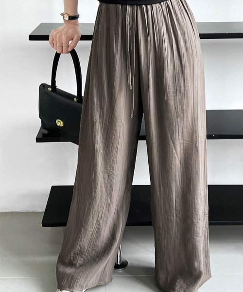ARGO TOKYO(アルゴトウキョウ)/Wrinkle Processing Easy Wide Pants 22100　皺加工イージーワイドパンツ　ワイドパンツ　イージーパンツ　ロングパンツ　ウエス/img12