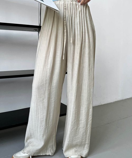 ARGO TOKYO(アルゴトウキョウ)/Wrinkle Processing Easy Wide Pants 22100　皺加工イージーワイドパンツ　ワイドパンツ　イージーパンツ　ロングパンツ　ウエス/img16
