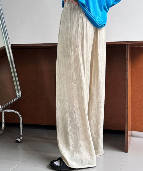 ARGO TOKYO(アルゴトウキョウ)/Wrinkle Processing Easy Wide Pants 22100　皺加工イージーワイドパンツ　ワイドパンツ　イージーパンツ　ロングパンツ　ウエス/img23