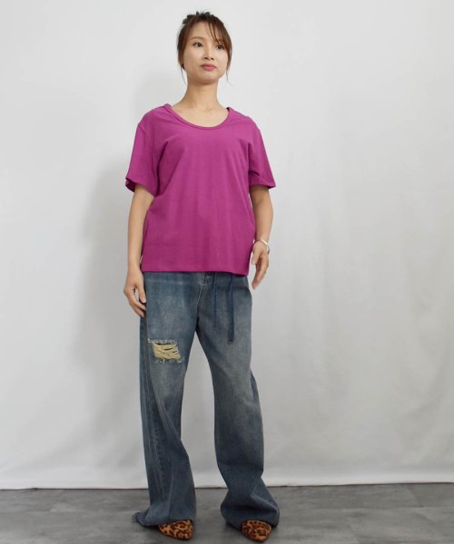 ARGO TOKYO(アルゴトウキョウ)/Stretch Cotton Color T－shirt 24064 コットンストレッチカラーTシャツ　Tシャツ　コットンT　半袖　カットソー　/img24