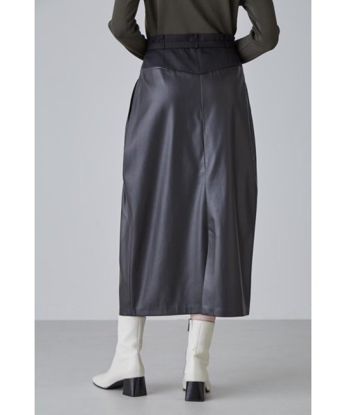 フェイクレザースカート 