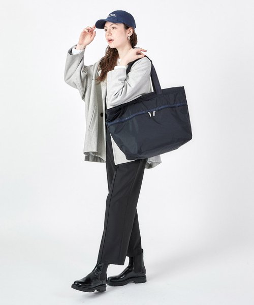 CARLIN ZIP TOP TOTE BAGディープシーブルー 