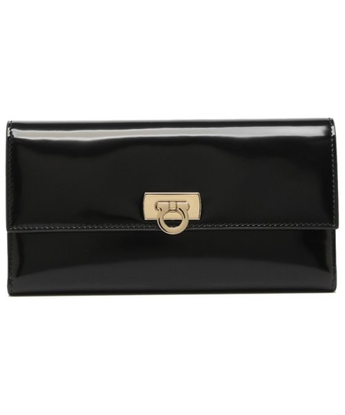 フェラガモ 長財布 ワンダ ブラック レディース FERRAGAMO 220433 760666 FERRAGAMO フェラガモ 長財布 ワンダ ブラック レディース