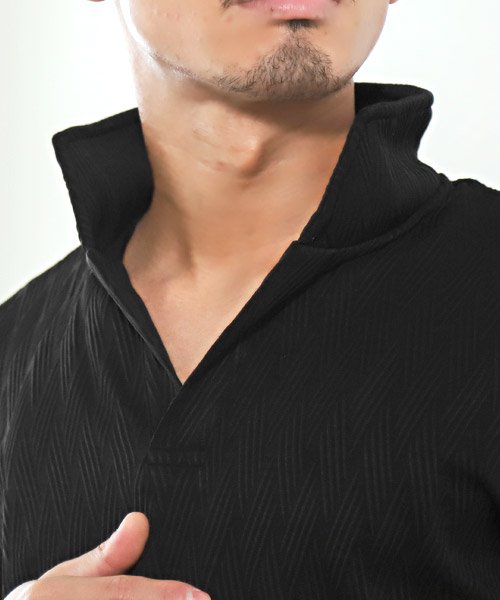 LUXSTYLE(ラグスタイル)/イタリアンカラーふくれバイアス半袖ポロシャツ/ポロシャツ 半袖 メンズ イタリアンカラー/img07