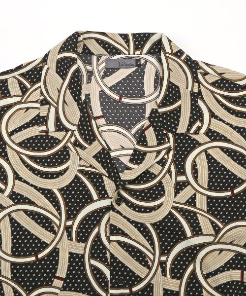 LUXSTYLE(ラグスタイル)/スカーフ柄半袖オープンカラーシャツ/半袖シャツ メンズ オープンカラー 開襟シャツ ビッグシルエット スカーフ柄/img12