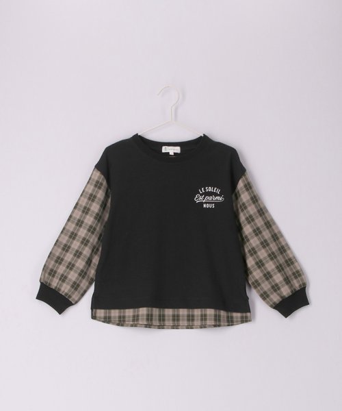 ROPE' PICNIC　KIDS(ロぺピクニックキッズ)/【KIDS】ユニセックス袖チェック柄ドッキングロングTシャツ/img06