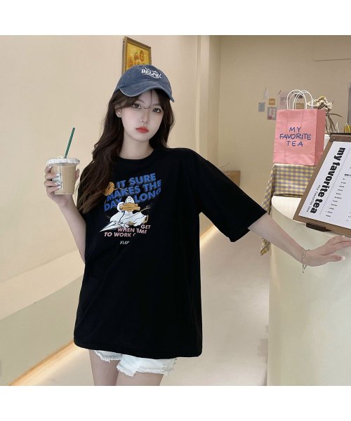 DEVICE(デバイス)/duckプリント 古着風 オーバーサイズ ビッグシルエット 半袖Tシャツ/img05