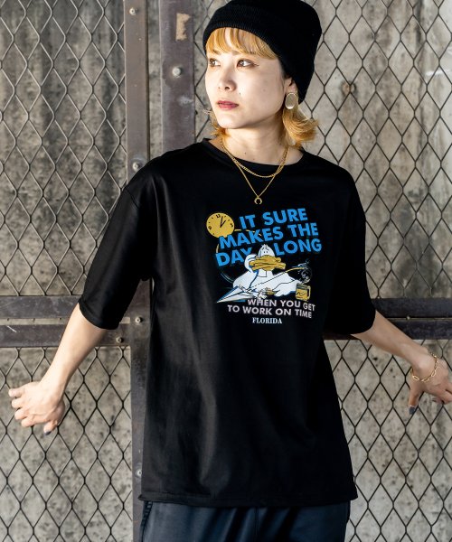 DEVICE(デバイス)/duckプリント 古着風 オーバーサイズ ビッグシルエット 半袖Tシャツ/img26