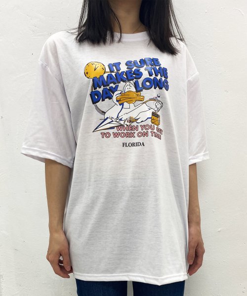 DEVICE(デバイス)/duckプリント 古着風 オーバーサイズ ビッグシルエット 半袖Tシャツ/img51