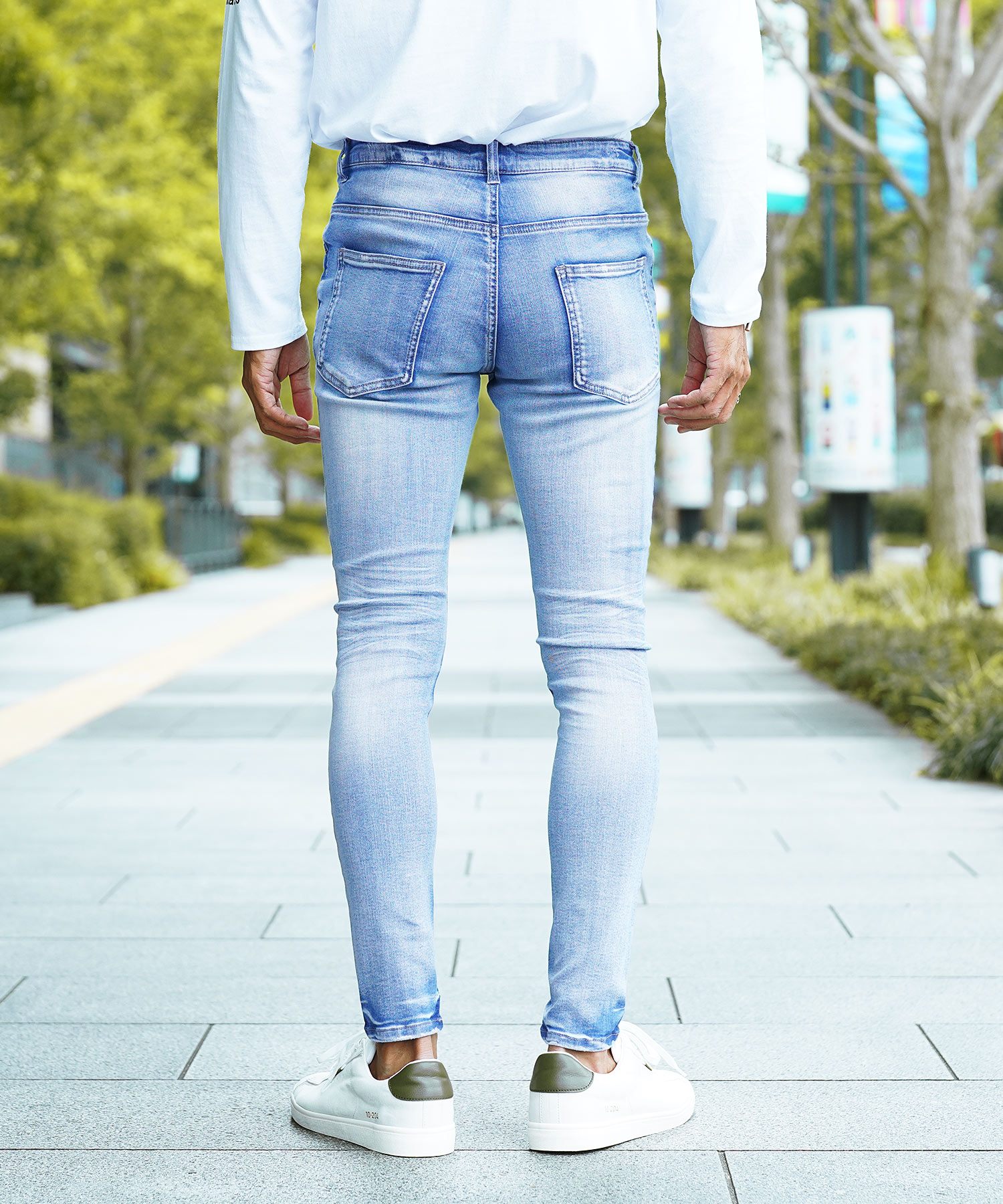 CRZ YOGA] 女らしく ズボン メンズ スキニー ロングパンツ 34インチ 