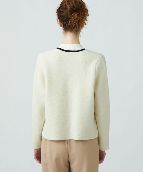 ウールナイロンブークレー フロントオープンカーディガン ウールナイロンブークレー フロントオープンカーディガン B1848742966(14300円)