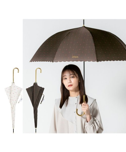 Wpc．(Wpc．)/【Wpc.公式】雨傘 クロスライン＆ハート 58cm 晴雨兼用 傘 レディース 長傘/img02