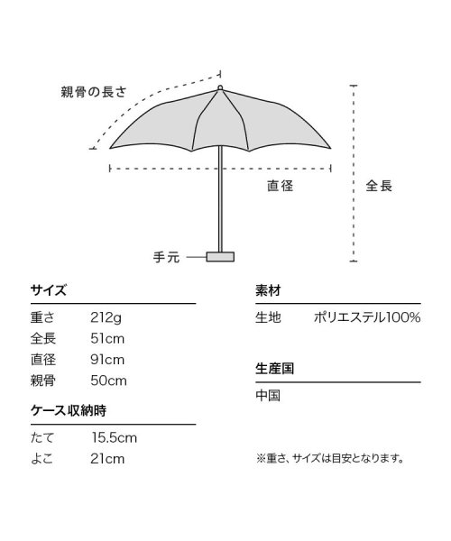 Wpc．(Wpc．)/【Wpc.公式】雨傘 クロスライン＆ハート ミニ 50cm 晴雨兼用 傘 レディース 折りたたみ傘/img08