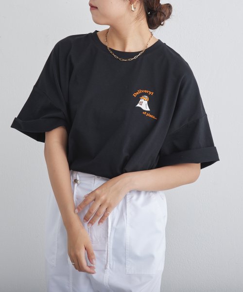 NICE CLAUP OUTLET(ナイスクラップ　アウトレット)/【人気シリーズ】ピザ屋オバケプリントTシャツ/img07