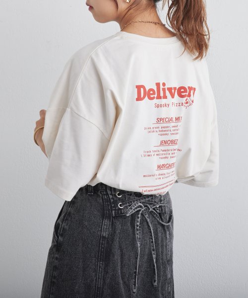 NICE CLAUP OUTLET(ナイスクラップ　アウトレット)/【人気シリーズ】ピザ屋オバケプリントTシャツ/img19