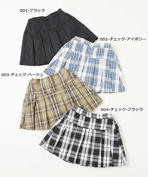 devirock(デビロック)/プリーツ ミニスカート(インナー付き) 子供服 キッズ 女の子 ボトムス スカート スカッツ 10分丈スカッツ チェック/img01