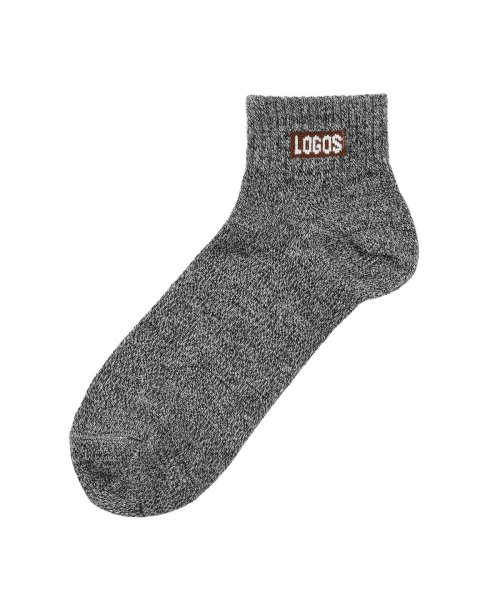 LOGOS(ロゴス)/福助 公式 靴下 ショート丈 3足組 メンズ LOGOS(ロゴス) ワンポイント無地 撚杢  1L383W<br>紳士 男性 フクスケ fukuske/img03