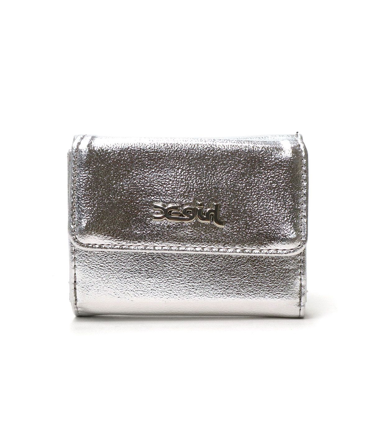 X-girl エックスガール METALLIC FAUX LEATHER MINI WALLET 三つ折り 