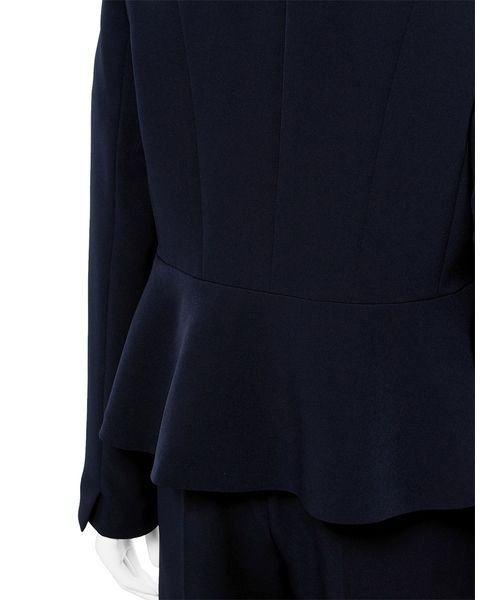 ネイビーノーカラーペプラムジャケット 予めご了承ください