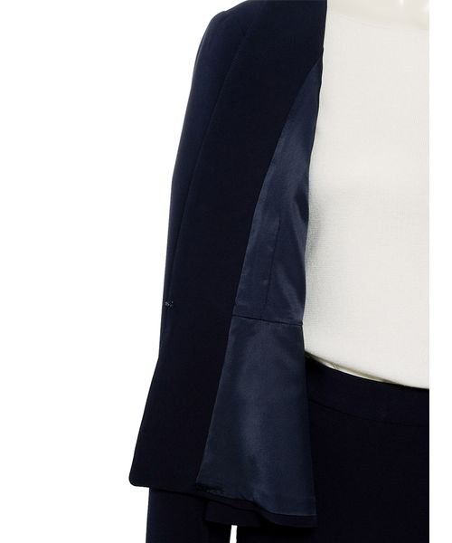 ネイビーノーカラーペプラムジャケット 予めご了承ください